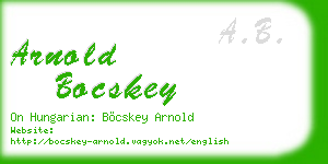 arnold bocskey business card
